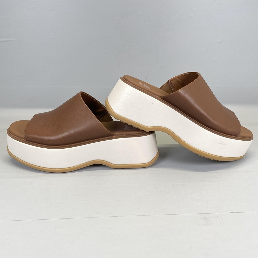 Sorel Dayspring Slide Platform Sandals Womens Size 8 Brown Leather Comfort Shoes - Picture 7 of 10